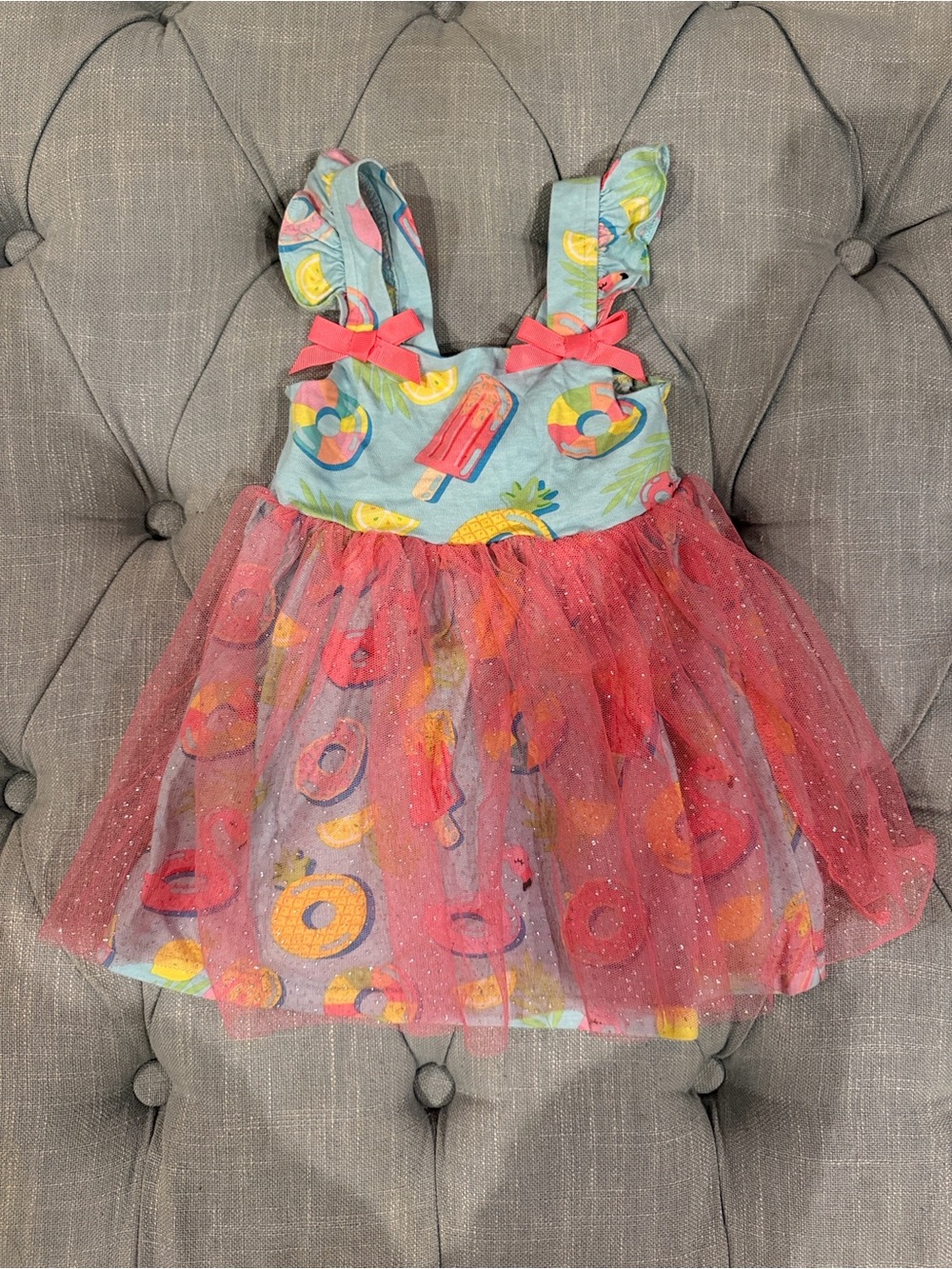 Good Lad Pastel Floral Sundress with Pink Bows